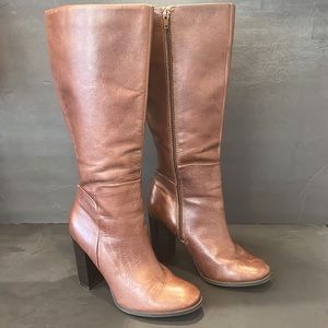 Liz & Co Brown Leather Knee High Boots, Womens 8, Fall Winter Fashion